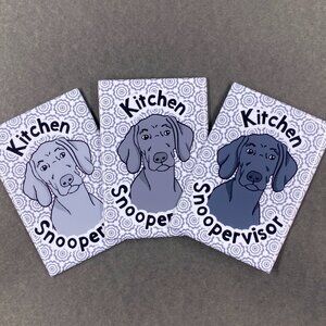 Weimaraner Dog Magnet, Handmade Pet Portrait Kitchen Decor Gift 2x3" - 3 Colors